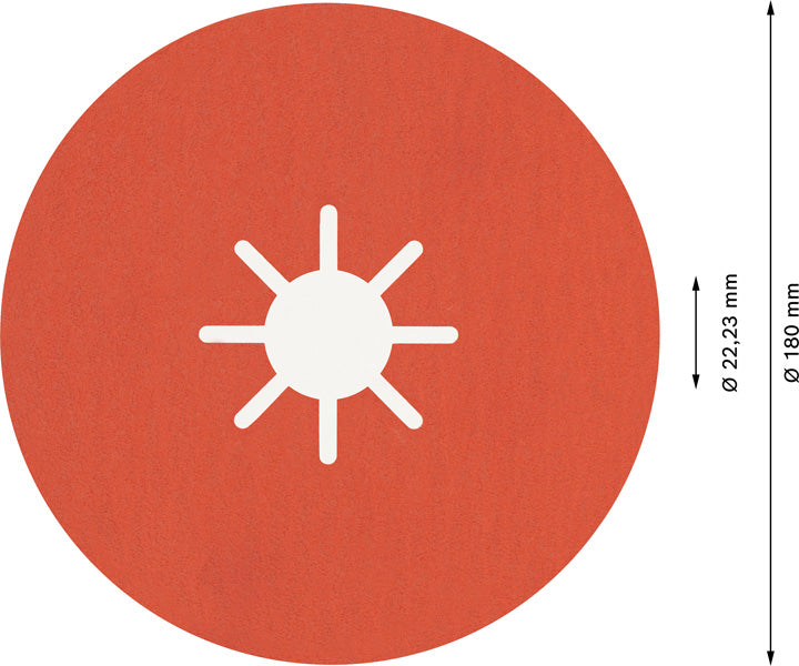 BOSCH EXPERT R782 Prisma Ceramic Fiber disk od 180 mm, 22,23 mm, G 120 - Brusni list od vlakna Exp R782,180,120+, (2608621831)-SBT Alati Beograd