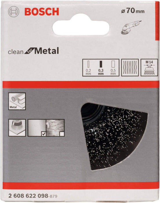 Bosch lončasta četka 75 mm, 0,3 mm, M14 - 2608622098