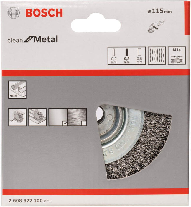 Bosch pločasta četka 115 mm, 0,3 mm, M14 - 2608622100