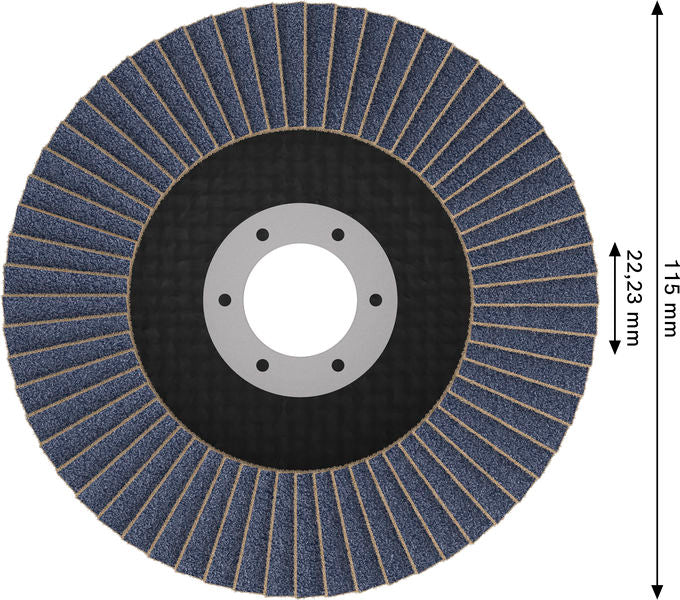 BOSCH X451 lamelna brusna ploča, 115×22,23 mm, G40, T29, 60 delova - Lepezasta brusna ploča X451 115mm T29 G4 (2608626121)-SBT Alati Beograd