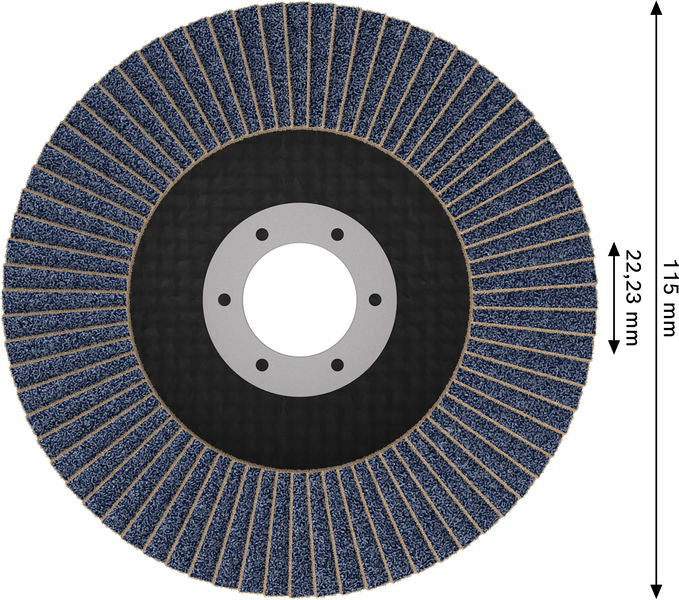 BOSCH X451 lamelna brusna ploča, 115×22,23 mm, G120, T29, 60 delova - Lepezasta brusna ploča X451 115mm T29 12 (2608626127)-SBT Alati Beograd