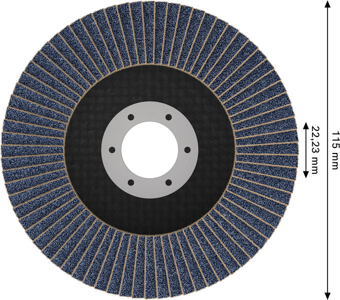 BOSCH X451 lamelna brusna ploča, 115×22,23 mm, G120, T29, 15 delova - Lepezasta brusna ploča X451 115mm T29 12 (2608626128)-SBT Alati Beograd