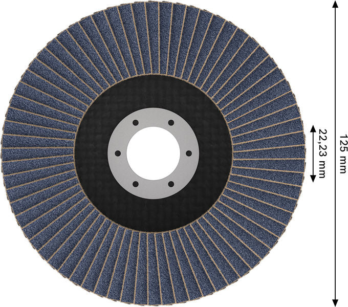 BOSCH X451 lamelna brusna ploča, 125×22,23 mm, G40, T29, 15 delova - Lepezasta brusna ploča X451 125mm T29 G4 (2608626138)-SBT Alati Beograd