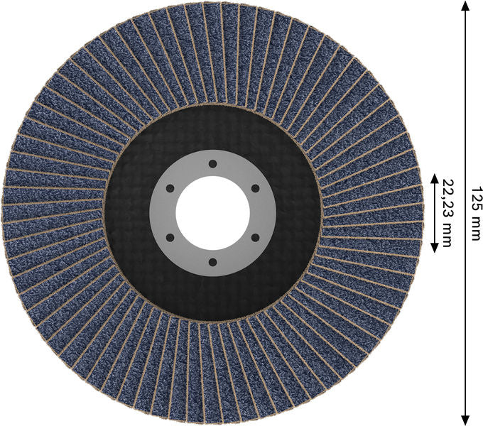 BOSCH X451 lamelna brusna ploča, 125×22,23 mm, G60, T27, 15 delova - Lepezasta brusna ploča X451 125mm T27 G6 (2608626148)-SBT Alati Beograd