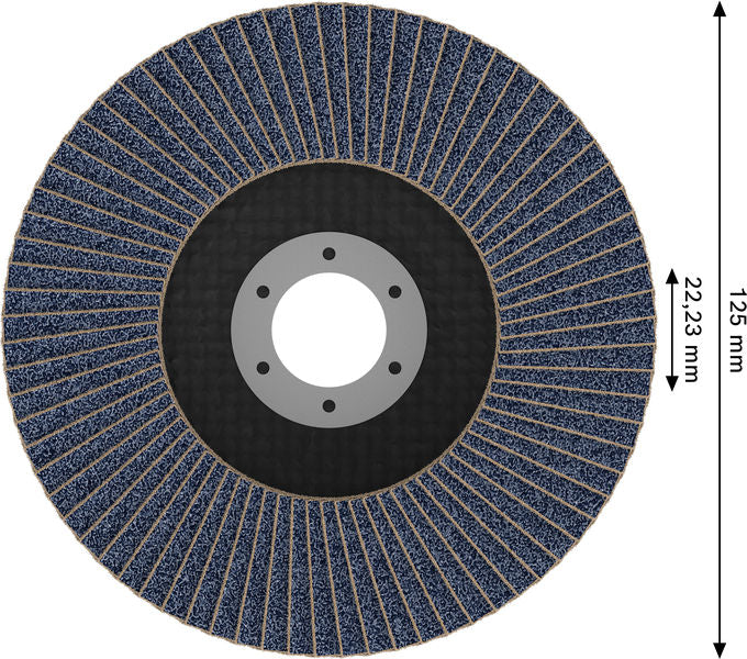 BOSCH X451 lamelna brusna ploča, 125×22,23 mm, G80, T27, 15 delova - Lepezasta brusna ploča X451 125mm T27 G8 (2608626150)-SBT Alati Beograd
