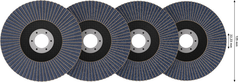 BOSCH X451 lamelna brusna ploča, 125×22,23 mm, G40; 60; 80; 120, T29, 60 delova - Lepezasta brusna ploča X451 125mmT29MixG (2608626160)-SBT Alati Beograd