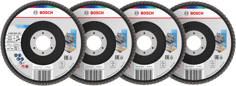 BOSCH X451 lamelna brusna ploča, 125×22,23 mm, G40; 60; 80; 120, T29, 60 delova - Lepezasta brusna ploča X451 125mmT29MixG (2608626160)-SBT Alati Beograd