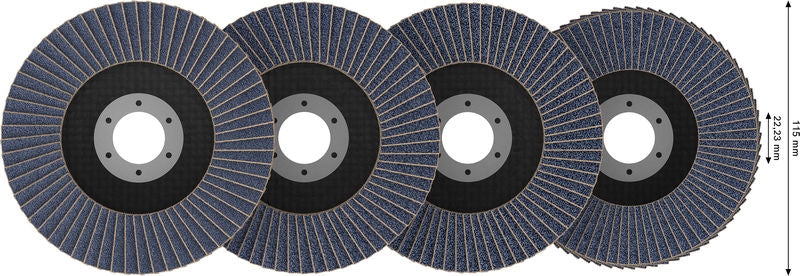 BOSCH X451 lamelna brusna ploča, 115×22,23 mm, G40; 60; 80; 120, T27, 60 delova - Lepezasta brusna ploča X451 115mmT27MixG (2608626163)-SBT Alati Beograd