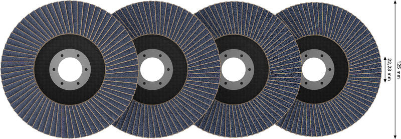 BOSCH X451 lamelna brusna ploča, 125×22,23 mm, G40; 60; 80; 120, T27, 15 delova - Lepezasta brusna ploča X451 125mmT27MixG (2608626166)-SBT Alati Beograd