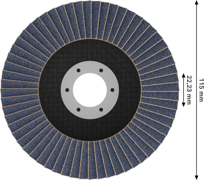 BOSCH X451 lamelna brusna ploča, 115×22,23 mm, G40, T29, 15 delova - Lepezasta brusna ploča X451 115mmT29G40O (2608626167)-SBT Alati Beograd