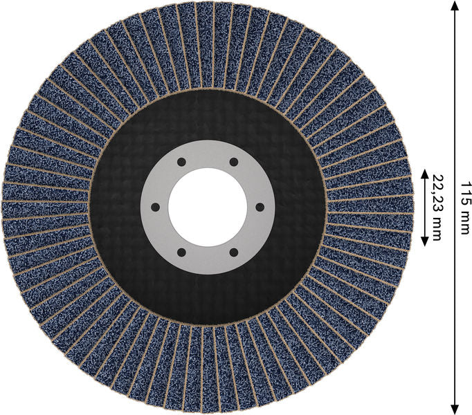 BOSCH X451 lamelna brusna ploča, 115×22,23 mm, G80, T29, 15 delova - Lepezasta brusna ploča X451 115mmT29G80O (2608626169)-SBT Alati Beograd