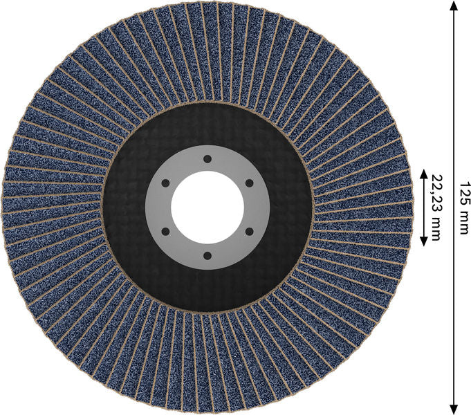 BOSCH X451 lamelna brusna ploča, 125×22,23 mm, G120, T27, 15 delova - Lepezasta brusna ploča X451 125mmT27120O (2608626182)-SBT Alati Beograd