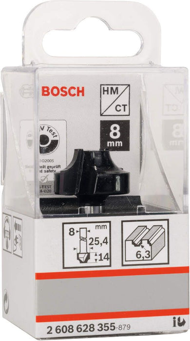 Bosch profilno glodalo E 8 mm, R1 6,3 mm, D 25,4 mm, L 14 mm, G 46 mm - 2608628355