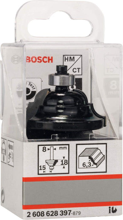 Bosch profilno glodalo D 8 mm, R1 6,3 mm, B 15 mm, L 18 mm, G 60 mm - 2608628397