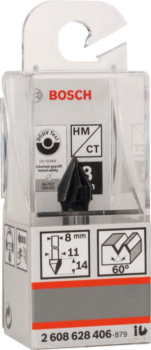 Bosch glodalo za V-kanale 8 mm, D1 11 mm, L 14 mm, G 45 mm, 60° - 2608628406