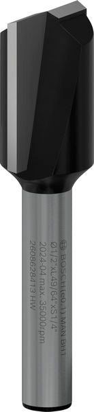 BOSCH PRO ravno glodalo, dva žleba, Ø 1/2×L 49/64", prihvat 1/4" - Glodalo za žljebove 6,35x12,7x51 (2608628413)-SBT Alati Beograd