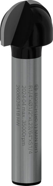 BOSCH PRO glodalo za poluokrugle kanale, R 1/4″, prihvat 1/4″ - Glod.za poluok.kan+vođica 6,35x12,7x40 (2608628418)-SBT Alati Beograd