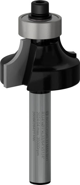 BOSCH PRO glodalo za zaobljavanje, R 1/4", prihvat 1/4" - Glodalo sa četvrt-krakom 6,35x25,4x54 (2608628421)-SBT Alati Beograd