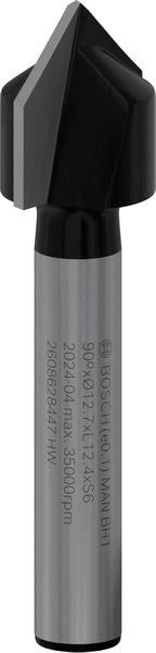BOSCH PRO glodalo za V-kanale, 90°×Ø 12,7, prihvat 6 mm - V-glodalo za žljebove 6x12,7x45 (2608628447)-SBT Alati Beograd