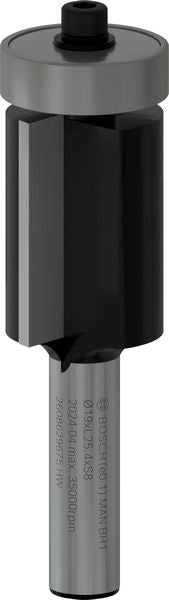 BOSCH PRO glodalo za glodanje u ravni sa ležajevima na dnu, Ø 19×L 25,4, prihvat 8 mm - Glodala za glod.uz površi Flush Trim Bit (2608629675)-SBT Alati Beograd