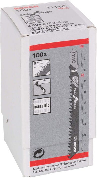 Bosch list ubodne testere T 111 C Basic for Wood - pakovanje 100 komada - 2608637878