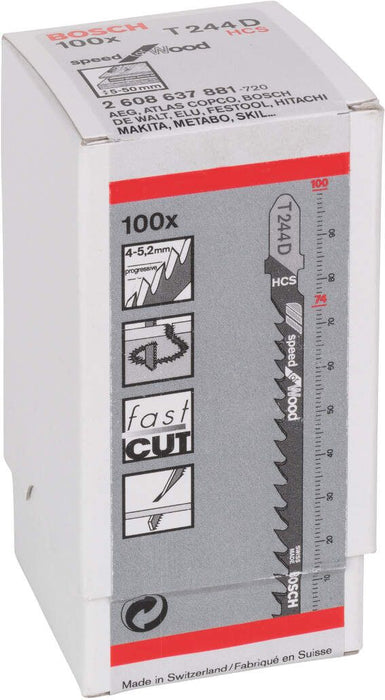 Bosch list ubodne testere T 244 D Speed for Wood - pakovanje 100 komada - 2608637881