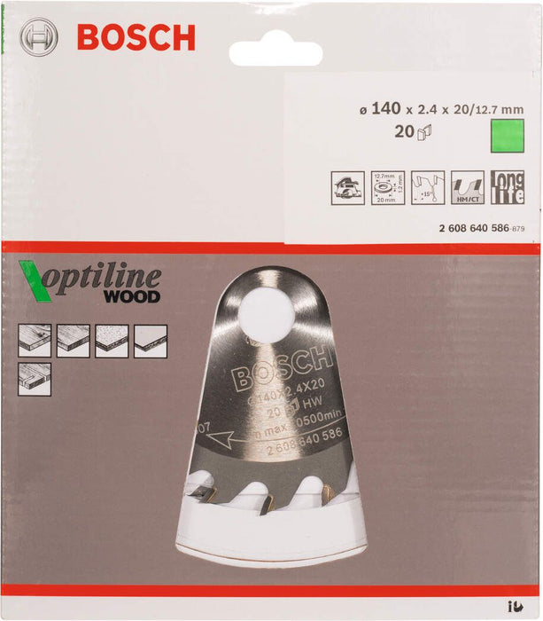 Bosch list kružne testere Optiline Wood 140 x 20/12,7 x 2,4 mm, 20 - 2608640586