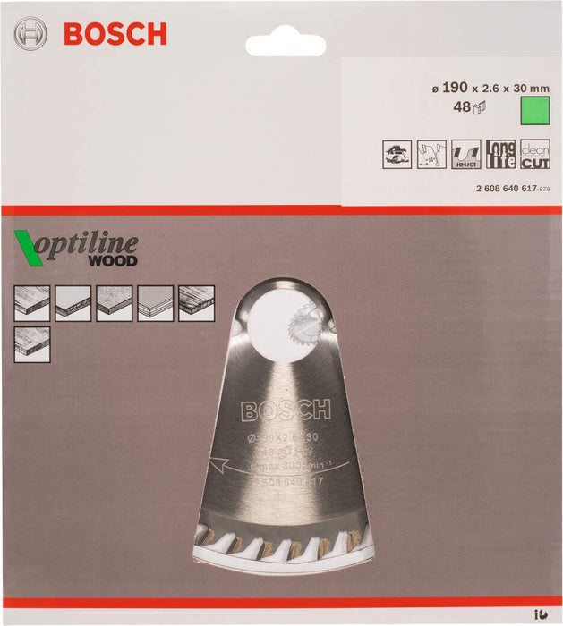 Bosch list kružne testere Optiline Wood 190 x 30 x 2,6 mm, 48 - 2608640617