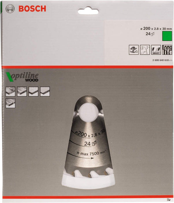 Bosch list kružne testere Optiline Wood 200 x 30 x 2,8 mm, 24 - 2608640618