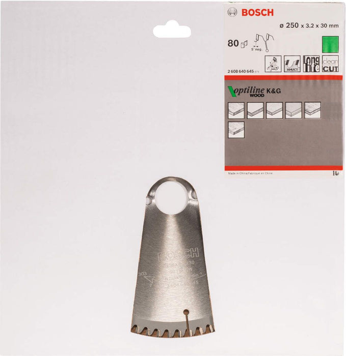 Bosch list kružne testere Optiline Wood 250 x 30 x 3,2 mm, 80 - 2608640645