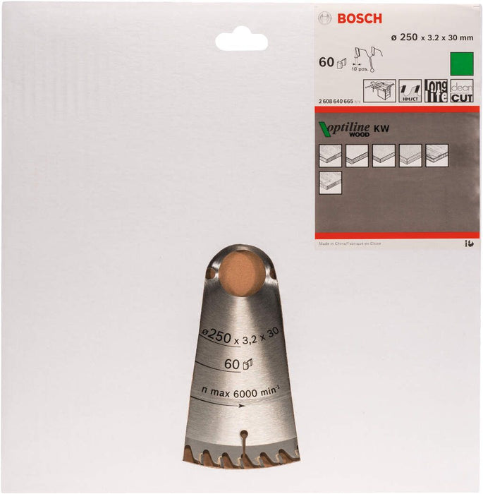 Bosch list kružne testere Optiline Wood 250 x 30 x 3,2 mm, 60 - 2608640665