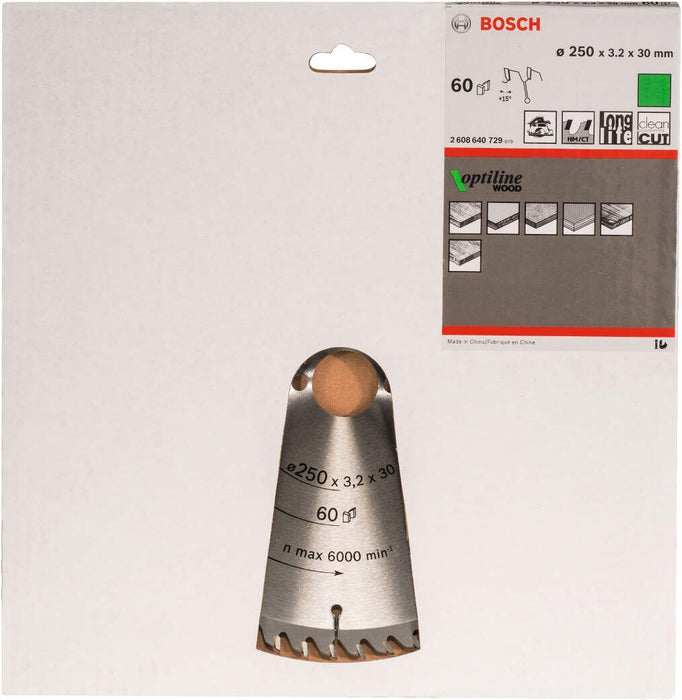 Bosch list kružne testere Optiline Wood 250 x 30 x 3,2 mm, 60 - 2608640729