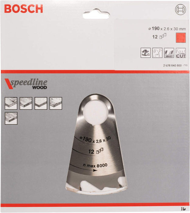 Bosch list kružne testere Speedline Wood 190 x 30 x 2,6 mm, 12 - 2608640800