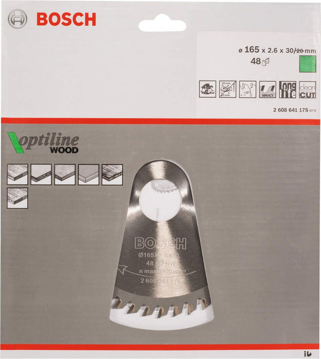 Bosch list kružne testere Optiline Wood 165 x 30 x 2,6 mm, 48 - 2608641175