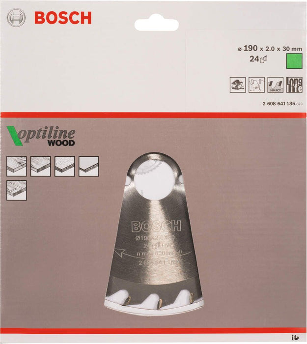 Bosch list kružne testere Optiline Wood 190 x 30 x 2,0 mm, 24 - 2608641185