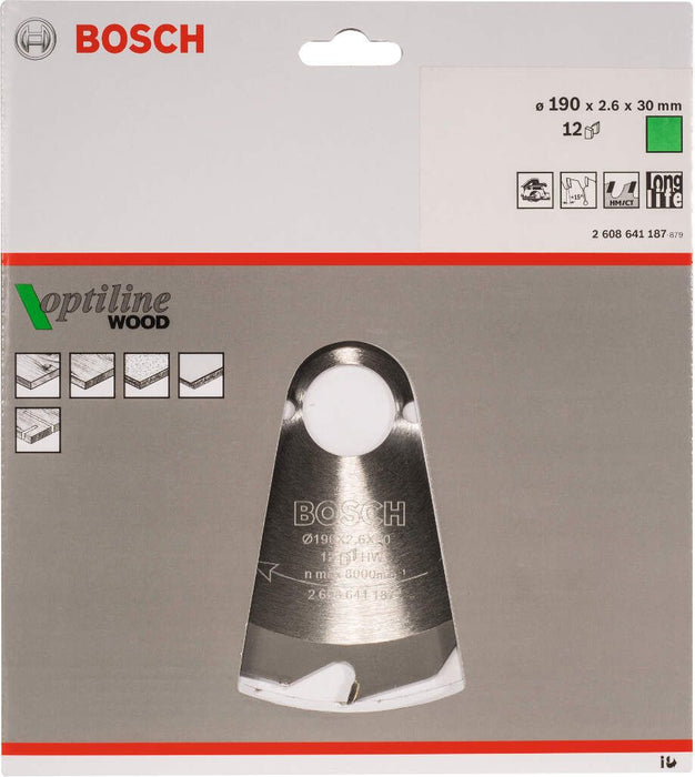 Bosch list kružne testere Optiline Wood 190 x 30 x 2,6 mm, 12 - 2608641187