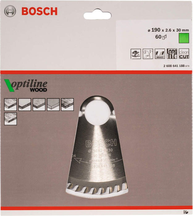 Bosch list kružne testere Optiline Wood 190 x 30 x 2,6 mm, 60 - 2608641188