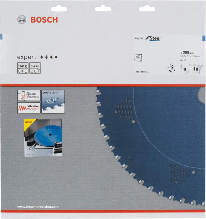 Bosch list kružne testere Expert for Steel 355 x 25,4 x 2,6 mm, 80 (2608643062)