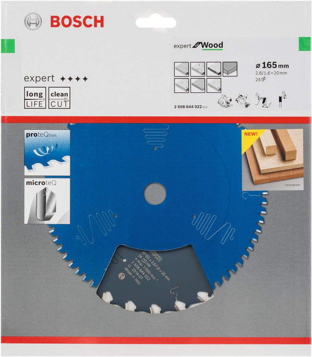 Bosch list kružne testere Expert for Wood 165 x 20 x 2,6 mm, 24 - 2608644022