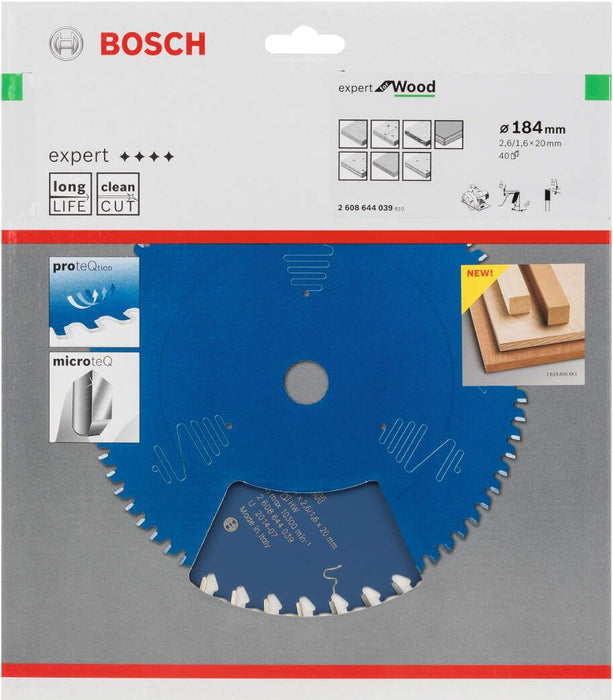 Bosch list kružne testere Expert for Wood 184 x 20 x 2,6 mm, 40 - 2608644039