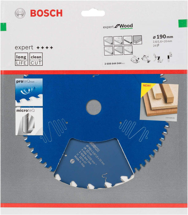 Bosch list kružne testere Expert for Wood 190 x 20 x 2,6 mm, 24 - 2608644044