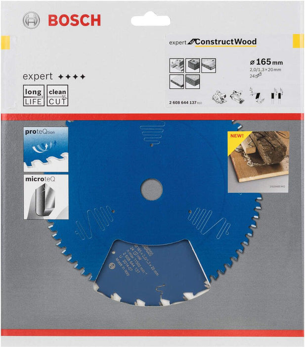 Bosch list kružne testere Expert for Construct Wood 165 x 20 x 2,0 mm, 24 - 2608644137