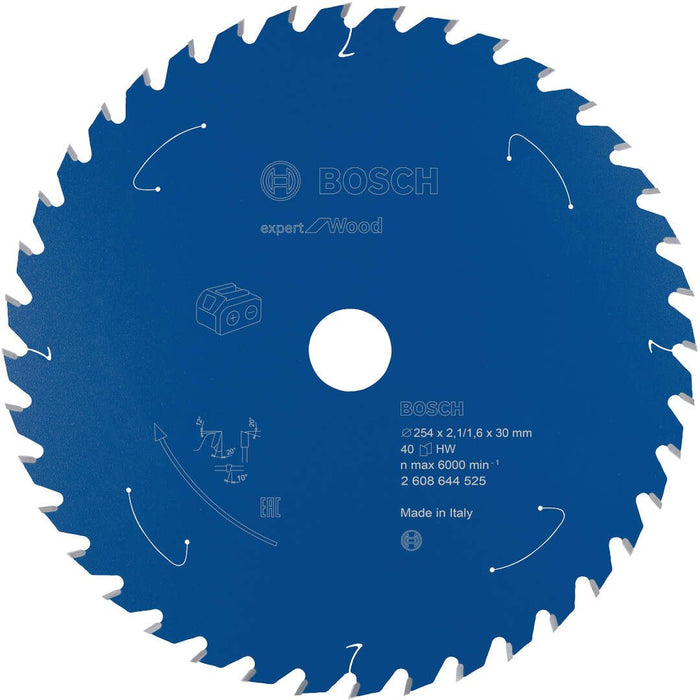 Expert for Wood list kružne testere za akumulatorske testere 254x2,1x30 T40