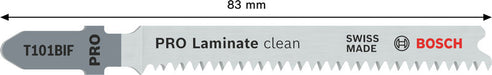 BOSCH PRO Laminate clean T101BIF listovi ubodne testere, 83 mm, 2 kom. - Set listova testere RBP - 2ER T 101 BIF (2608655091)-SBT Alati Beograd