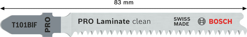 BOSCH PRO Laminate clean T101BIF listovi ubodne testere, 83 mm, 2 kom. - Set listova testere RBP - 2ER T 101 BIF (2608655091)-SBT Alati Beograd