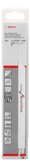 Bosch list univerzalne testere S 1122 VF Flexible for Wood and Metal - pakovanje 25 komada - 2608657559