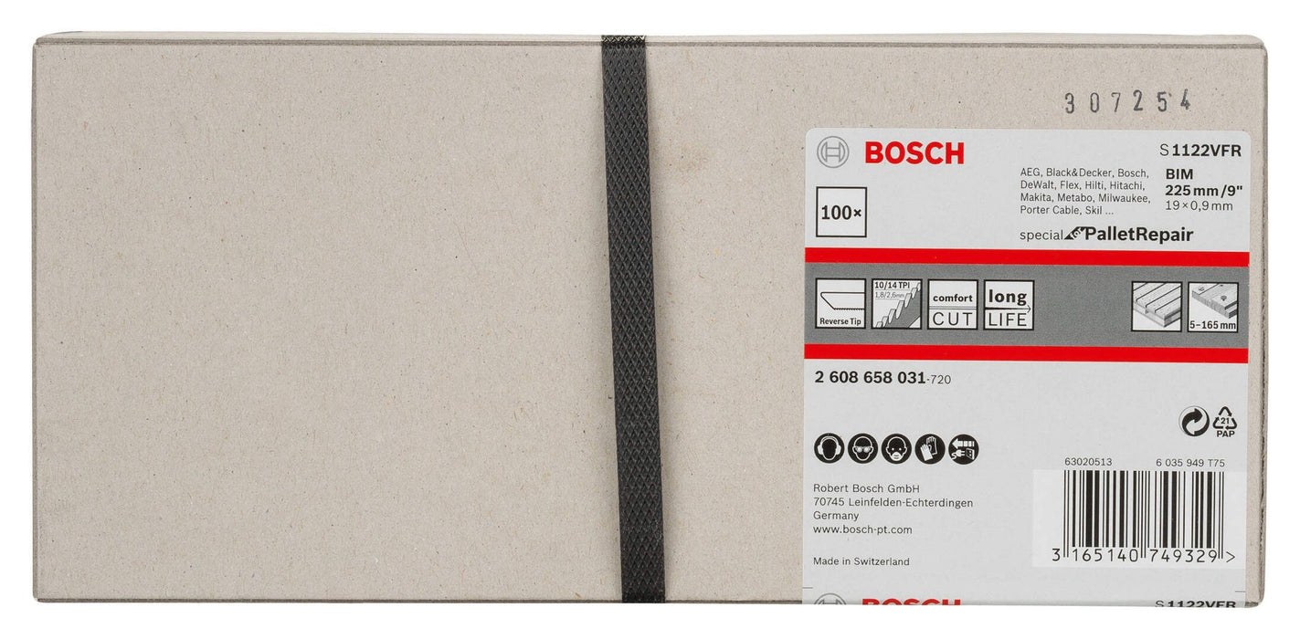 Bosch list univerzalne testere S 1122 VFR za lisičarku; za palete - pakovanje 100 komada - 2608658031