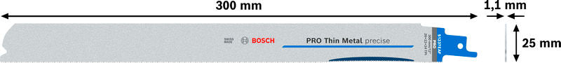 BOSCH PRO Thin Metal precise S1237EAF list testere, 1,1×25×300 mm, 5 kom. - List sablja testere RBP- 5ER S 1237 EAF (2608658990)-SBT Alati Beograd