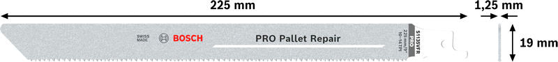 BOSCH PRO Pallet Repair S1135VFR list testere, 1,25×19×225 mm, 5 kom. - List sablja testere RBP- 5ER S 1135 VFR (2608659008)-SBT Alati Beograd
