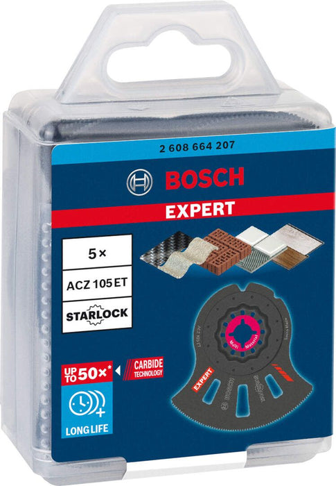 Bosch EXPERT MultiMaterial Segment Blade ACZ 105 ET list testere za multifunkcionalne alate, 5-delni - 2608664207